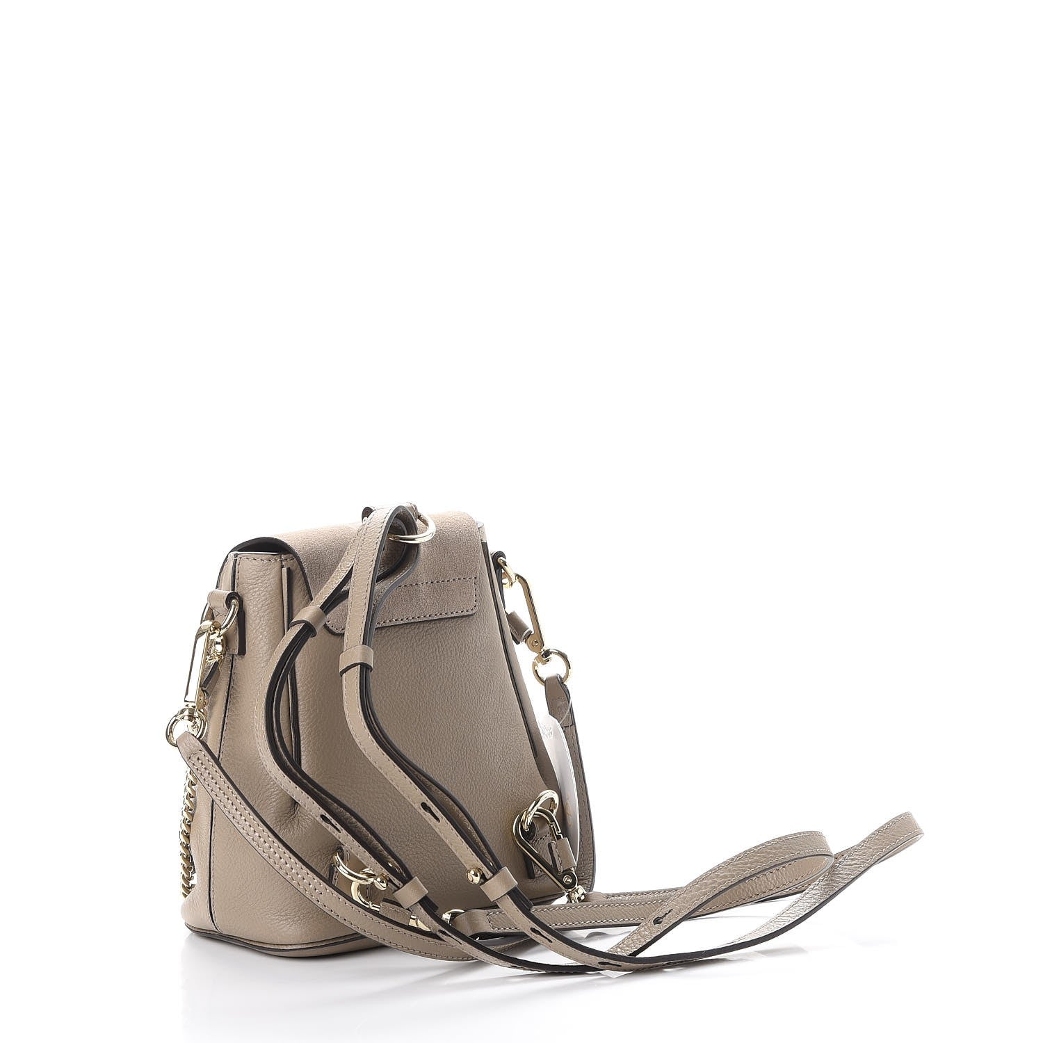Chloe Suede Calfskin Mini Faye Backpack Motty Grey 4 of 8