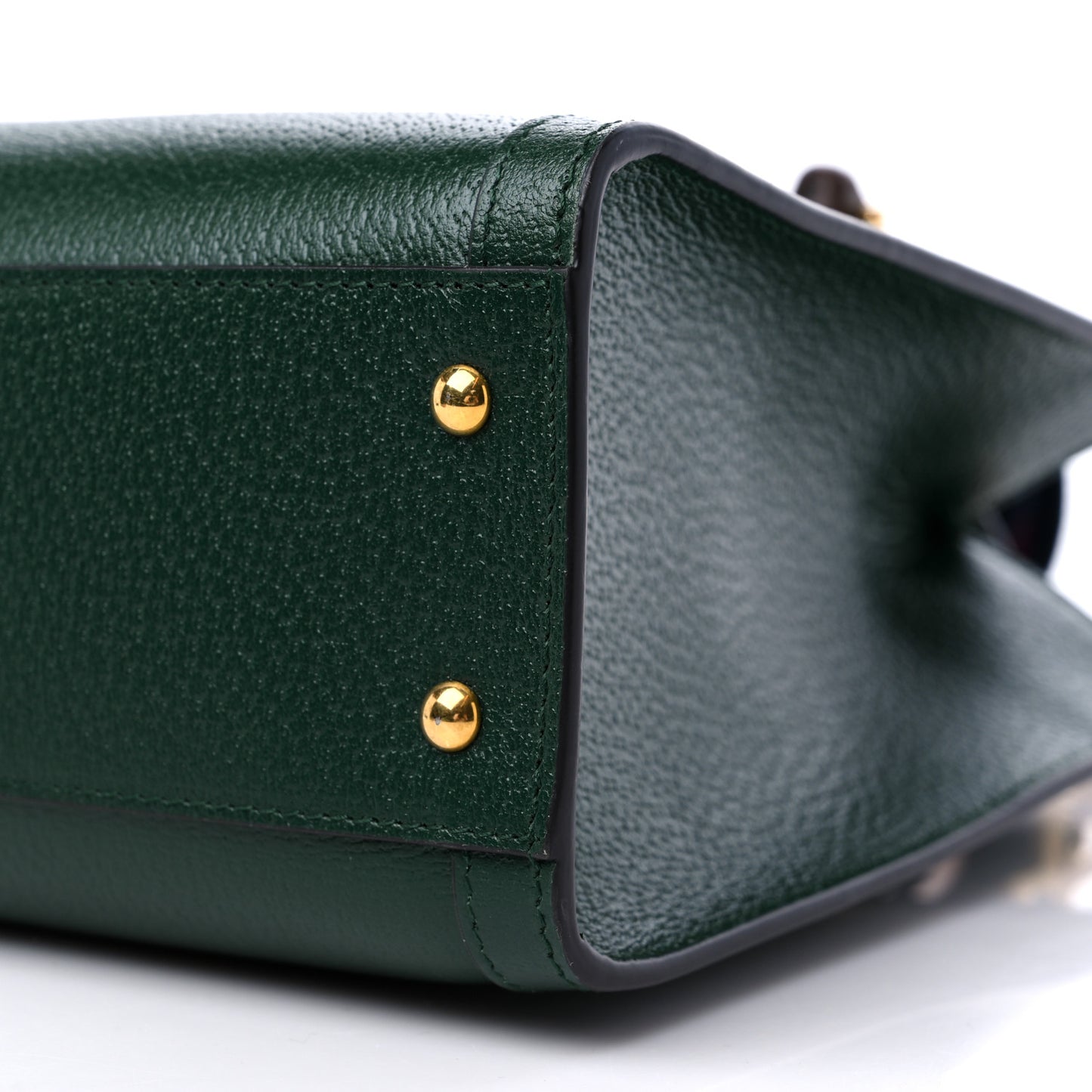 Textured Dollar Calfskin Web Small Diana Tote Bag Green