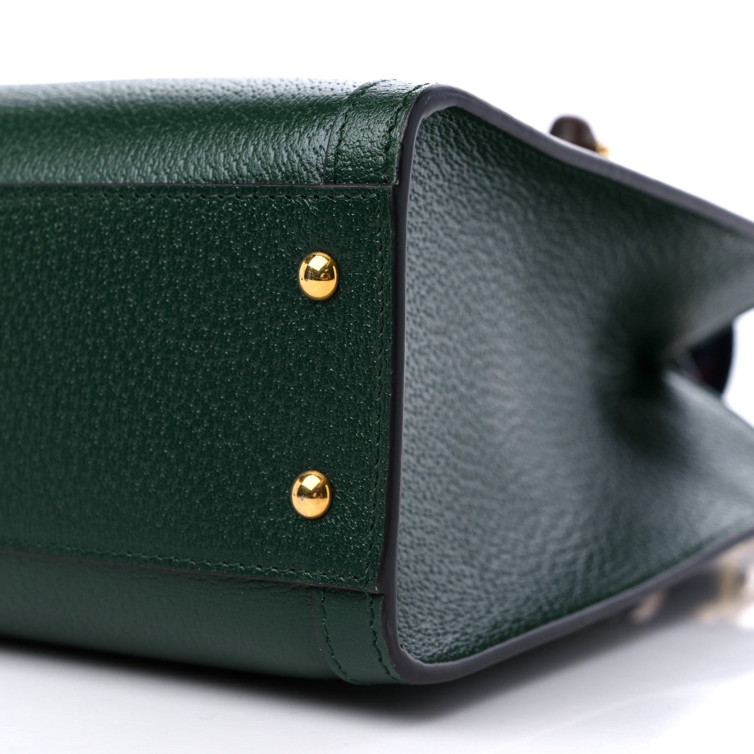 Gucci Textured Dollar Calfskin Web Small Diana Tote Bag Green 8 of 8