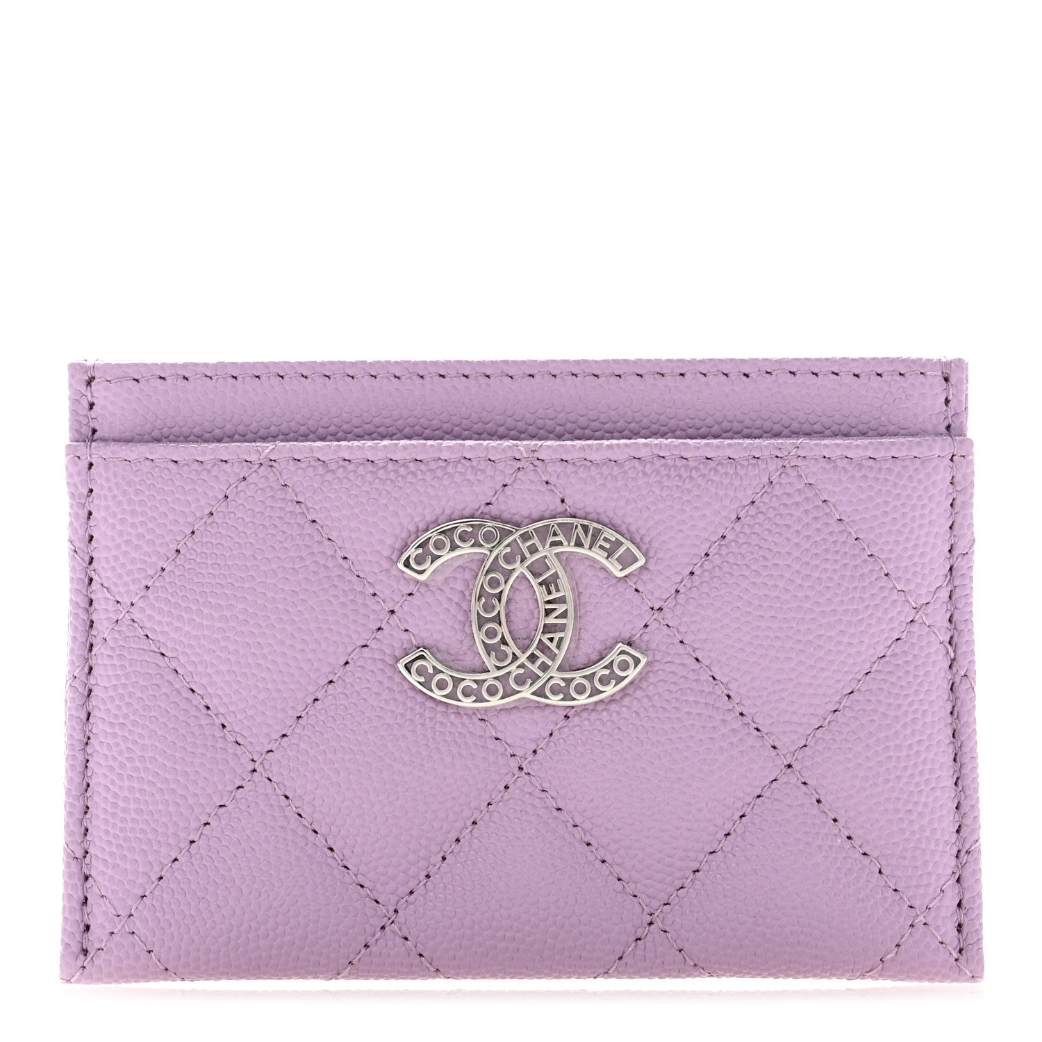 Chanel Caviar Quilted CC Logo Card Holder Light Purple 1 of 9