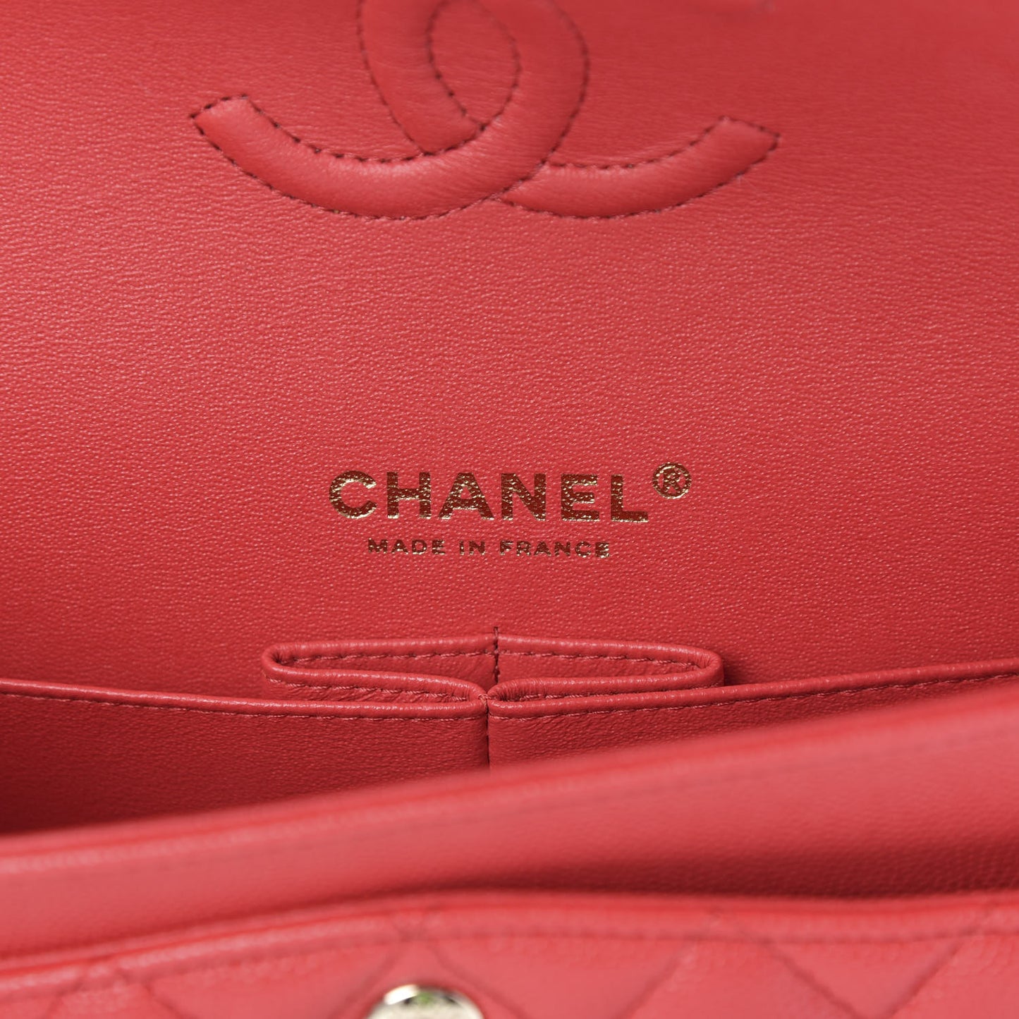 Caviar Quilted Small Double Flap Red