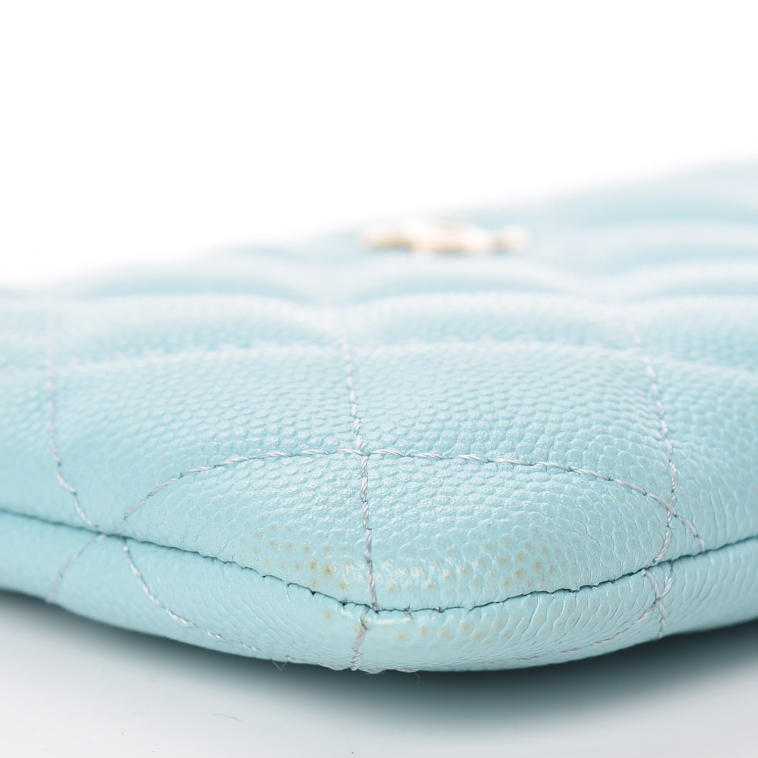 Chanel Caviar Quilted Small Cosmetic Case Light Blue 5 of 8