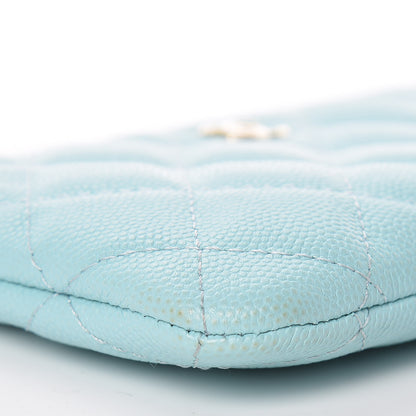 Chanel Caviar Quilted Small Cosmetic Case Light Blue 5 of 8