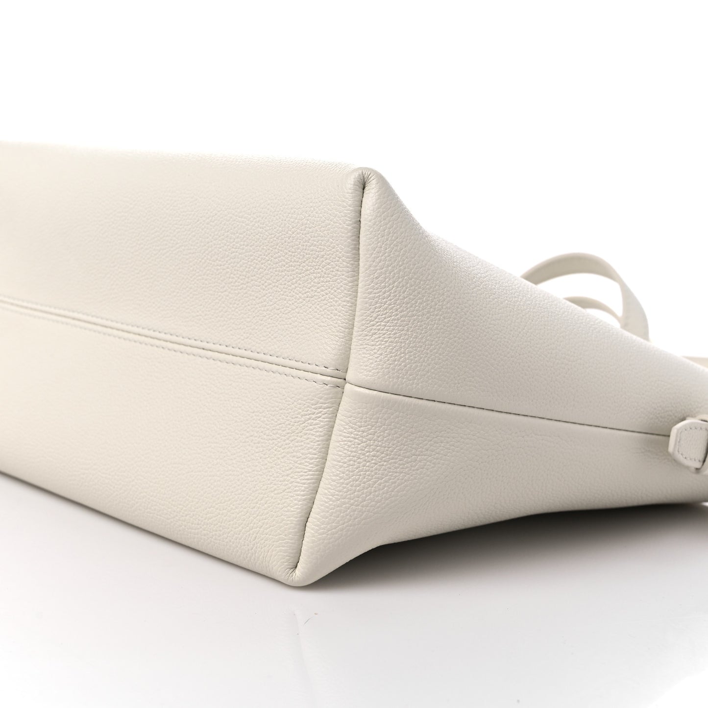 Grained Calfskin Mini TF East West Tote White