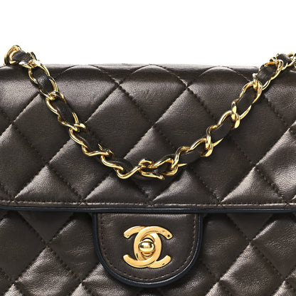 Chanel Lambskin Quilted Mini Square Flap Bag Dark Brown 10 of 12