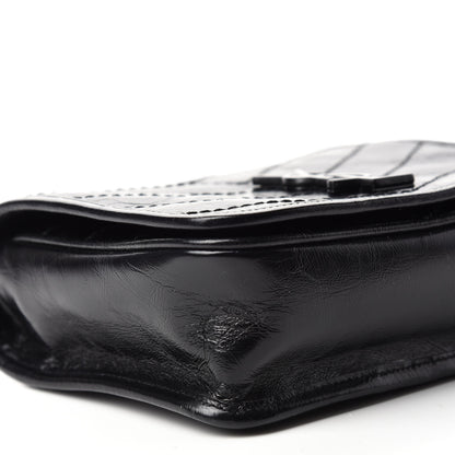 Saint Laurent Crinkled Calfskin Matelasse Monogram Niki Chain Wallet Black 6 of 10