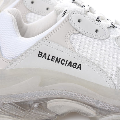 Balenciaga Fabric Mesh Clear Sole Womens Triple S Sneakers 39 White 6 of 8