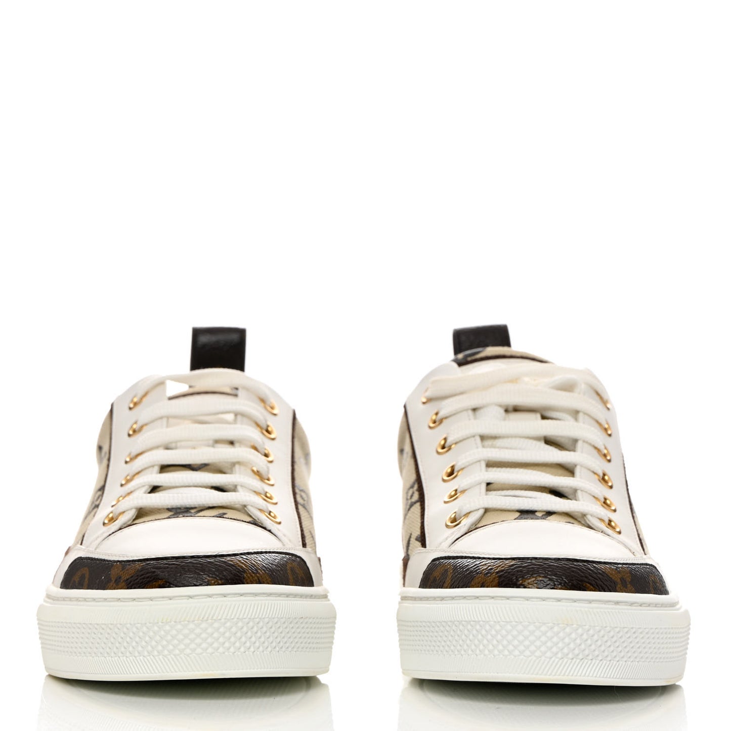 Calfskin Monogram Stellar Sneakers 37 Beige