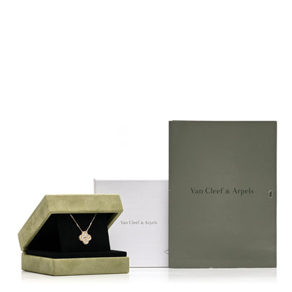 Van Cleef & Arpels 18K Yellow Gold Diamond Vintage Alhambra Pendant Necklace 6 of 6