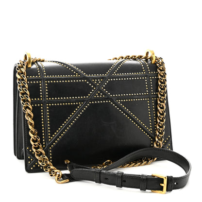 Christian Dior Lambskin Studded Medium Diorama Flap Bag Black 3 of 14
