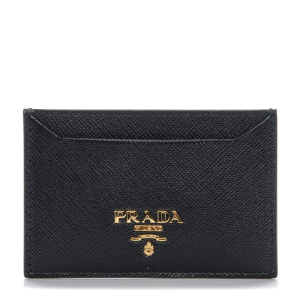 Prada Saffiano Metal Card Case Black 1 of 7