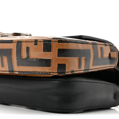 Fendi Vitello Dolce F is Fendi FF Embossed Micro Double Baguette Tobacco Black 10 of 12