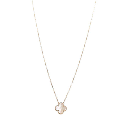 Van Cleef & Arpels 18K Yellow Gold Mother of Pearl Vintage Alhambra Pendant Necklace 1 of 6