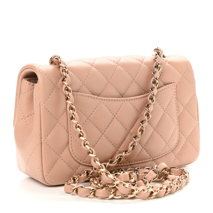 Chanel Lambskin Quilted Mini Rectangular Flap Beige 3 of 11