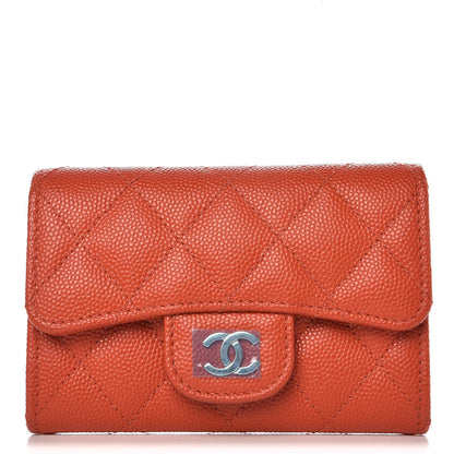 Chanel Caviar Quilted Card Holder Orange 1 of 7