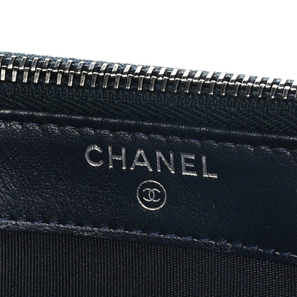 Chanel Calfskin Chevron Quilted Tassel Clutch With Chain Navy 6 of 10