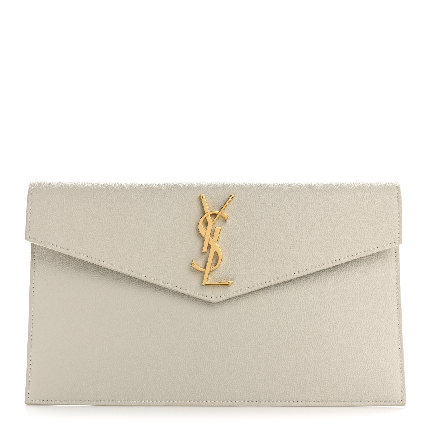 Saint Laurent Grain De Poudre Uptown Pouch Blanc Vintage 1 of 10