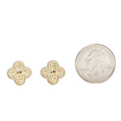 Van Cleef & Arpels 18K Yellow Gold Vintage Alhambra Earrings 2 of 5