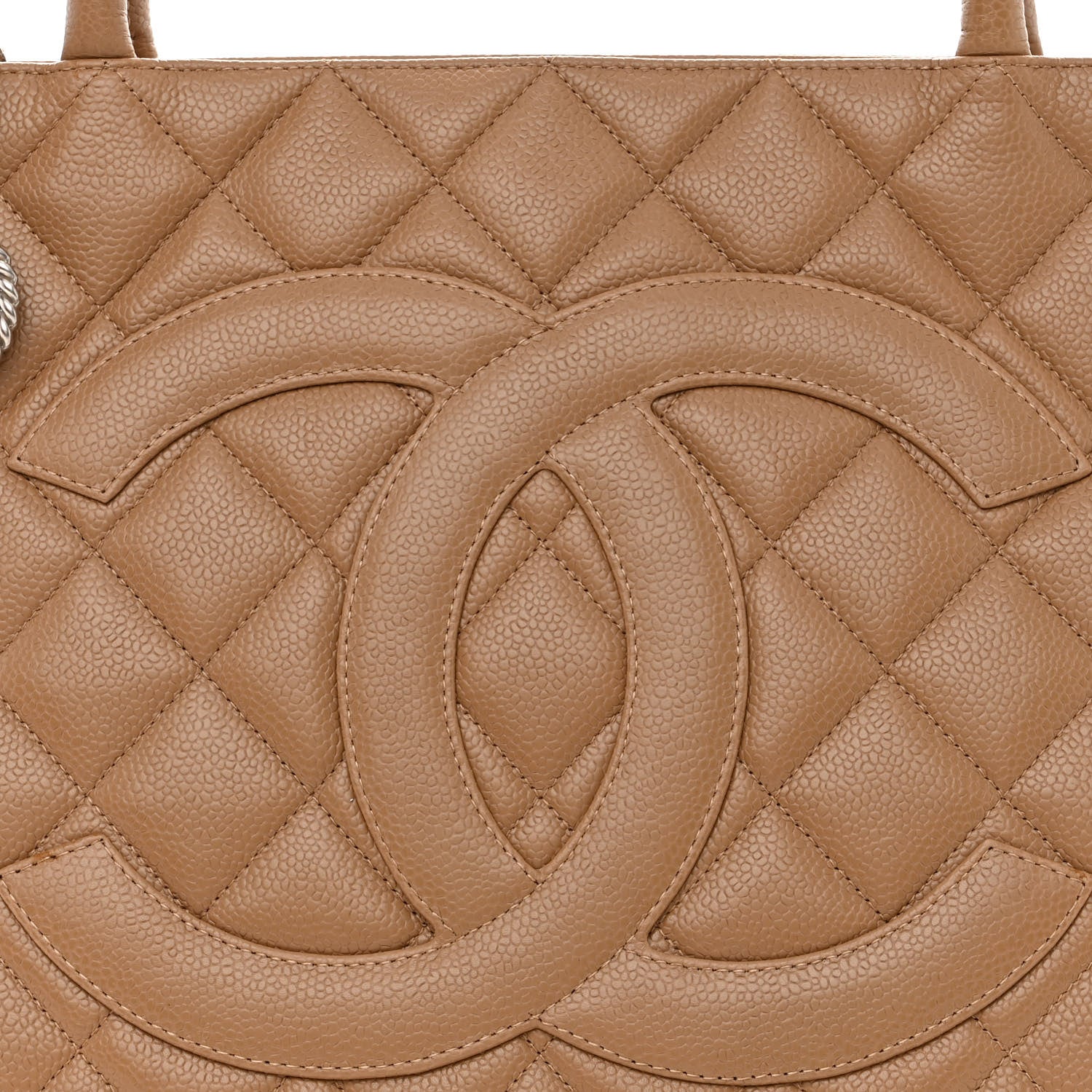 Chanel Caviar Quilted Medallion Tote Beige 8 of 10