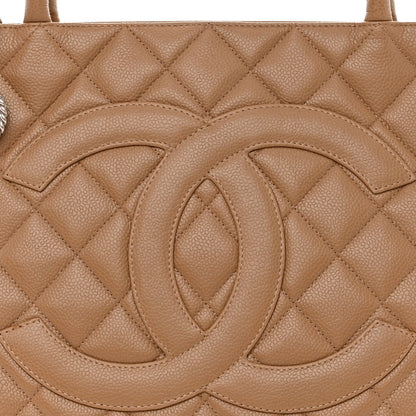 Chanel Caviar Quilted Medallion Tote Beige 8 of 10