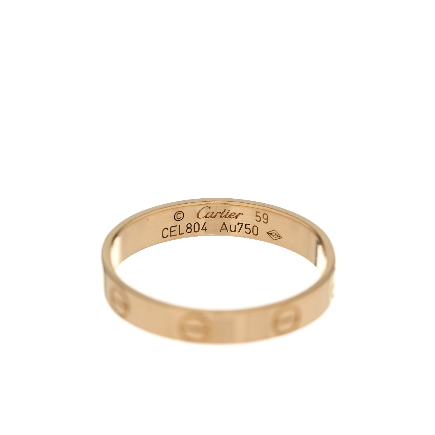 Cartier 18K Yellow Gold 3.5mm LOVE Wedding Band Ring 59 8.75 4 of 5