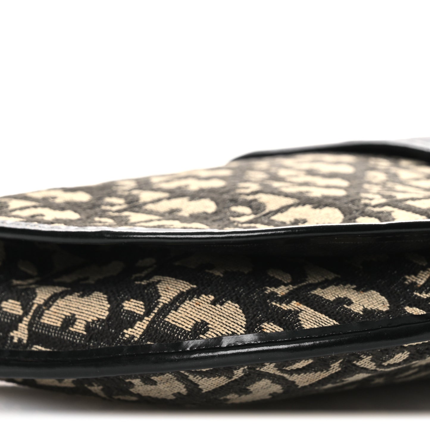 Monogram Flap Clutch Beige Black