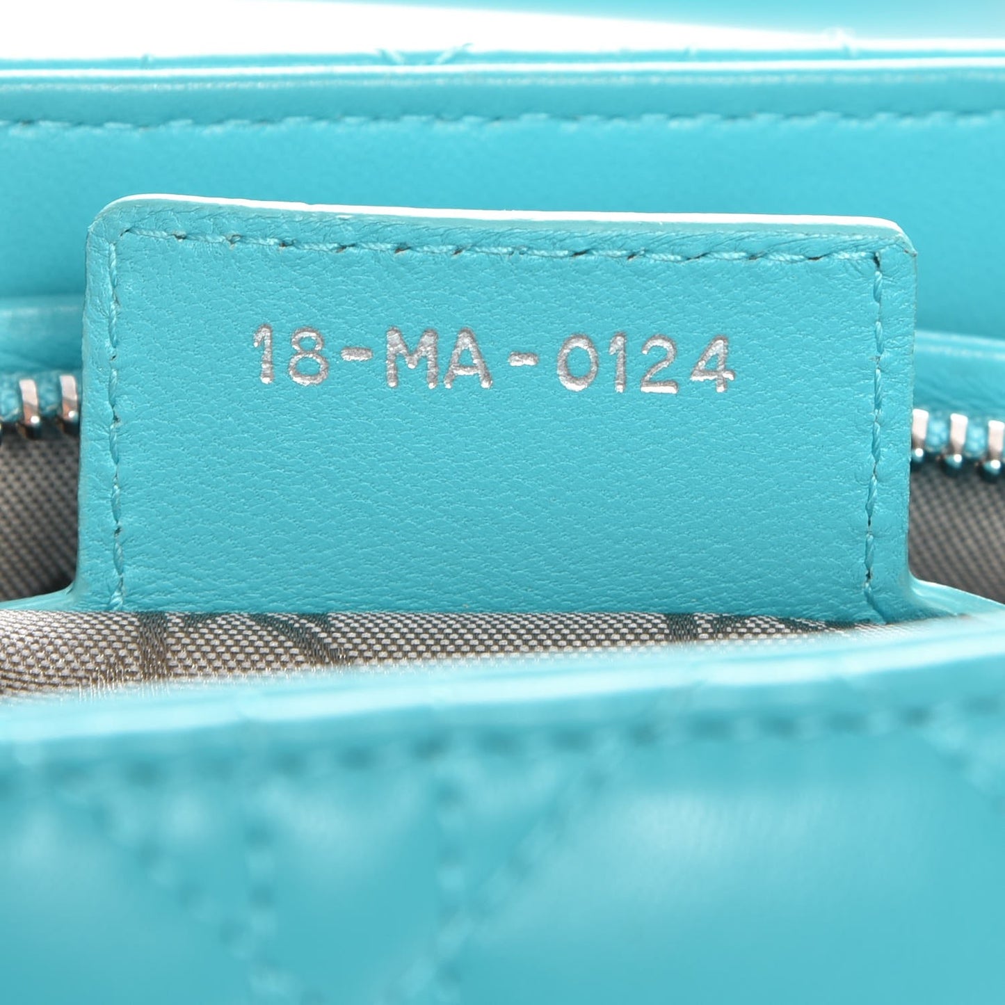 Lambskin Cannage Medium Lady Dior Turquoise