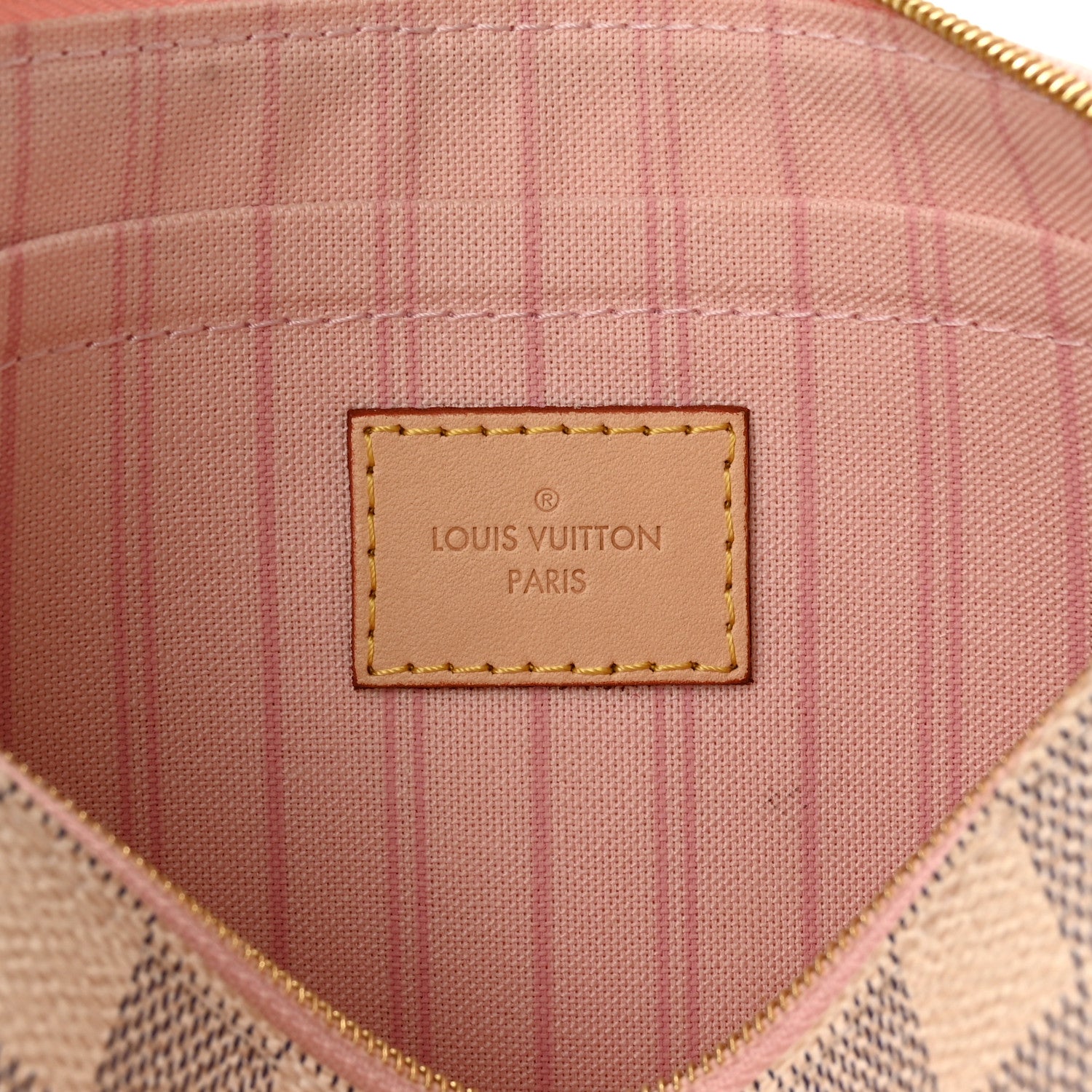 Louis Vuitton Damier Azur Neverfull MM GM Pochette Rose Ballerine 6 of 11