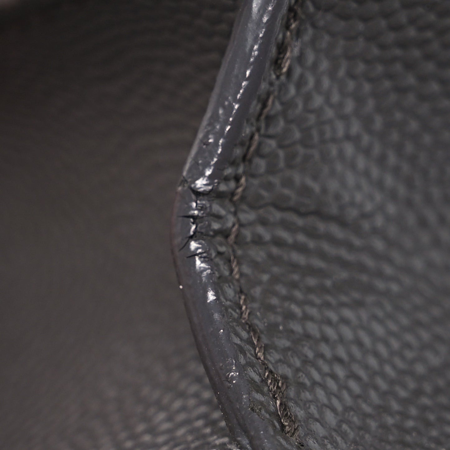 Grain De Poudre Matelasse Chevron Monogram Envelope Chain Wallet Coal