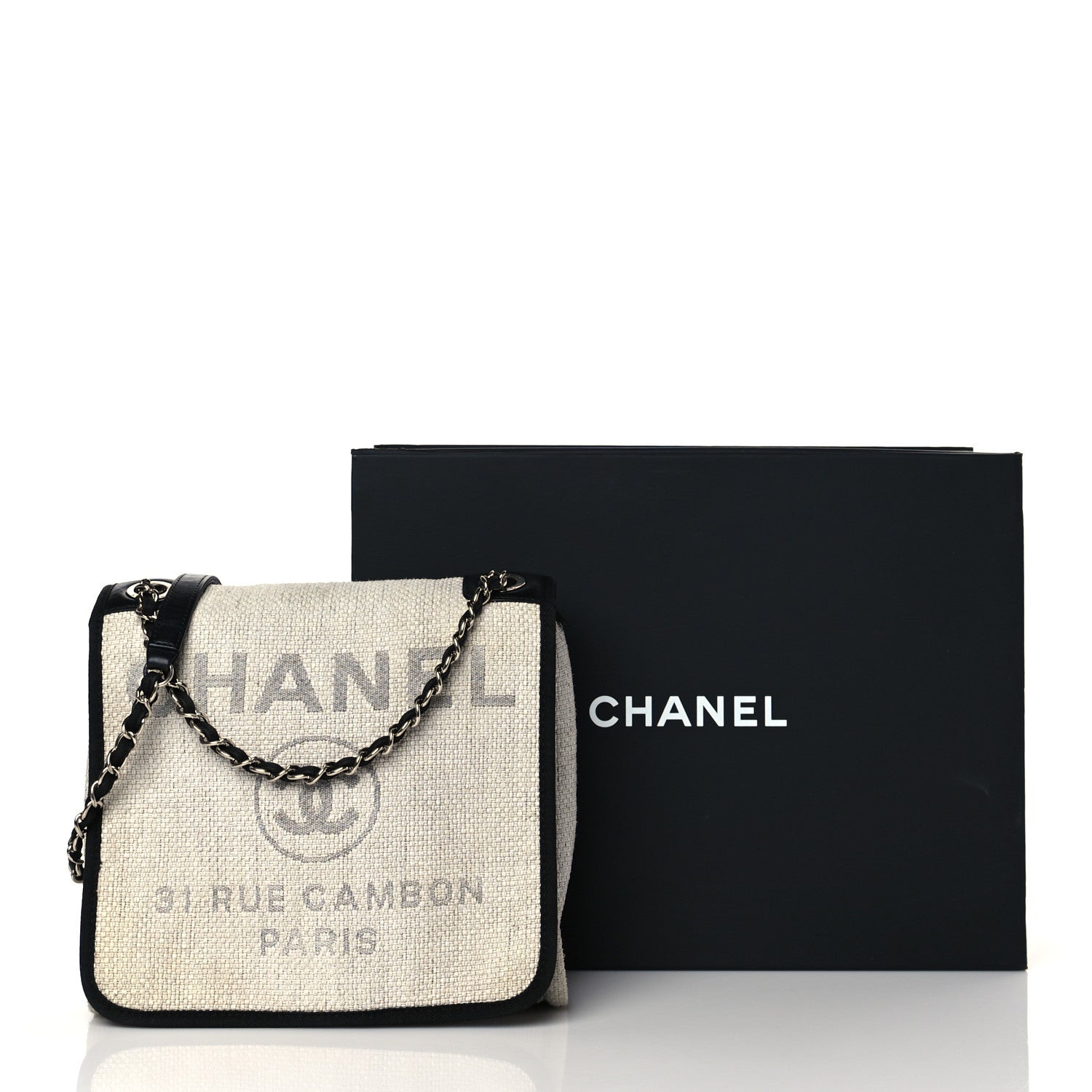 Chanel Woven Straw Raffia Small Deauville Messenger Grey 11 of 11
