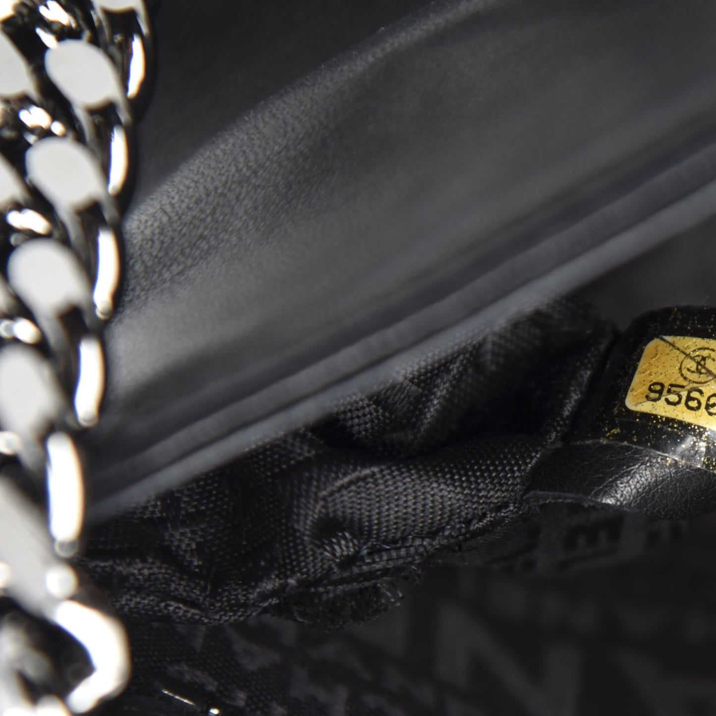 Calfskin Chain Stitch Clutch Black