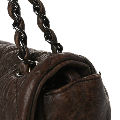 Chanel Distressed Lambskin Lady Braid Flap Brown 10 of 13