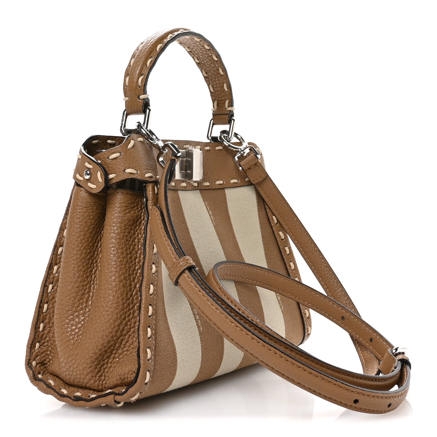 Cuoio Romano Pequin Selleria Mini Peekaboo Iconic Satchel Beige Sand