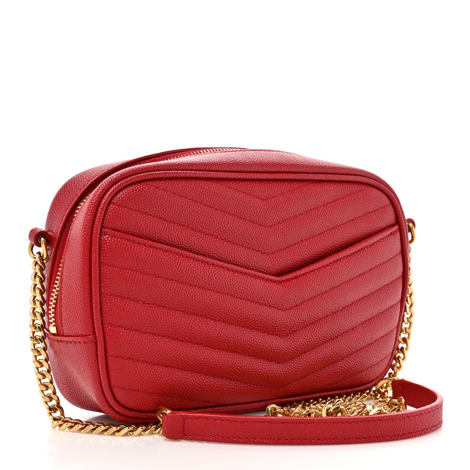 Saint Laurent Grain De Poudre Matelasse Monogram Mini Lou Camera Bag Eros Red 3 of 11