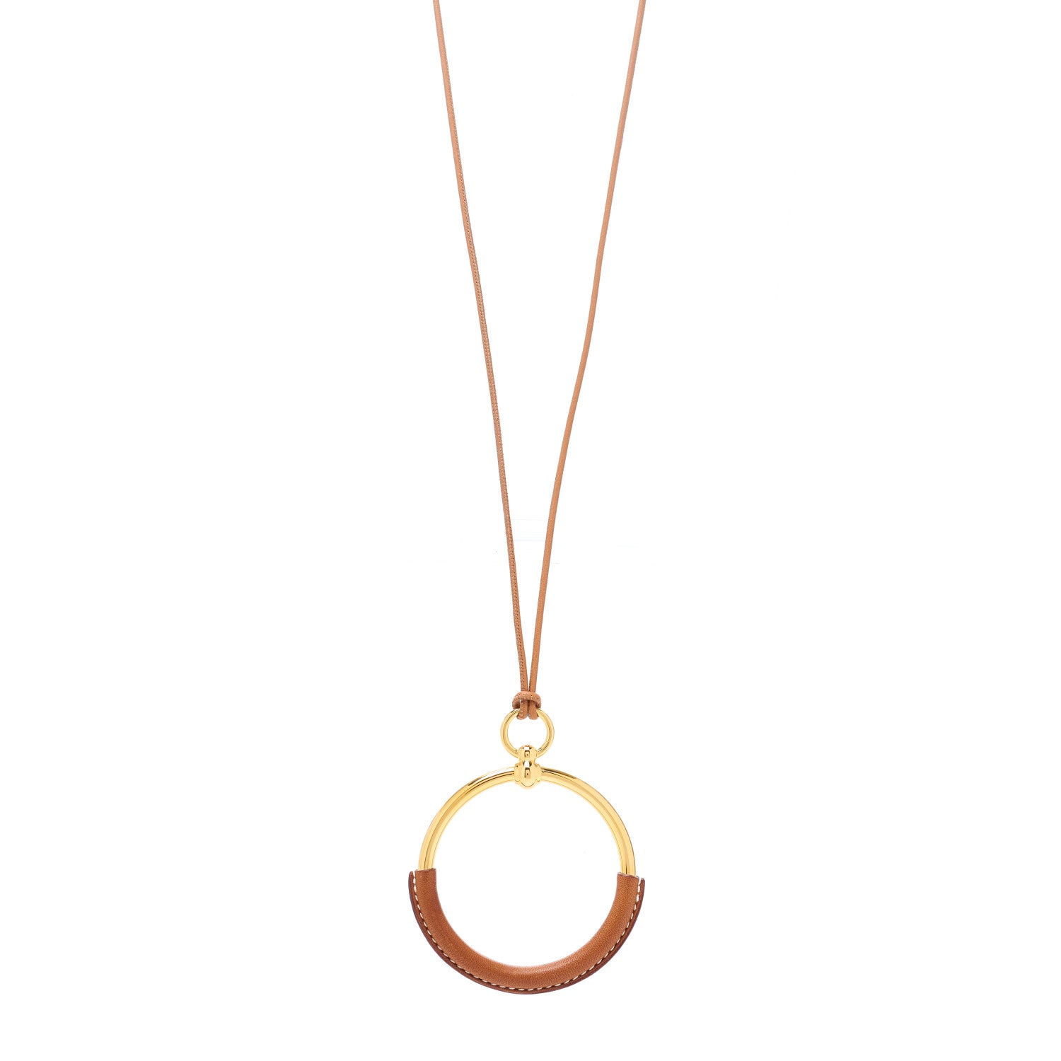 Hermes Swift Grand Loop Pendant Necklace Gold 1 of 3