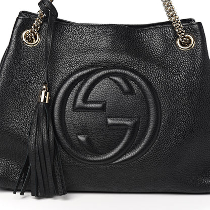 Gucci Pebbled Calfskin Medium Soho Chain Shoulder Bag Black 9 of 9