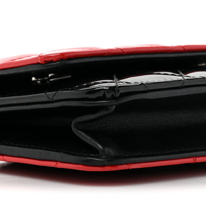 Chanel Patent Quilted Bi-Color Wallet On Chain WOC Red Black 12 of 15