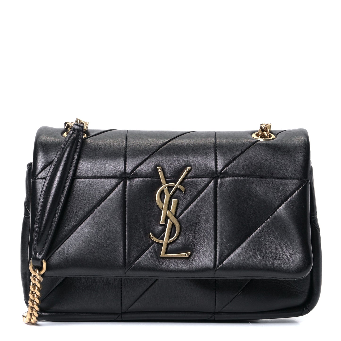 Lambskin Patchwork Monogram Small Jamie Black