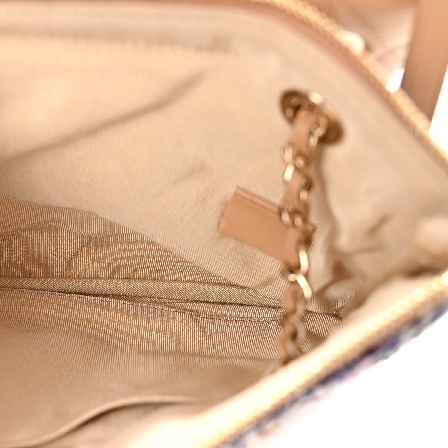 Chanel Tweed Lambskin Quilted Pouch Beige Multicolor 5 of 10
