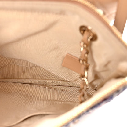 Chanel Tweed Lambskin Quilted Pouch Beige Multicolor 5 of 10