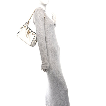 Chanel Braided Raffia Calfskin Mini Chanel 25 Handbag White Black 2 of 13