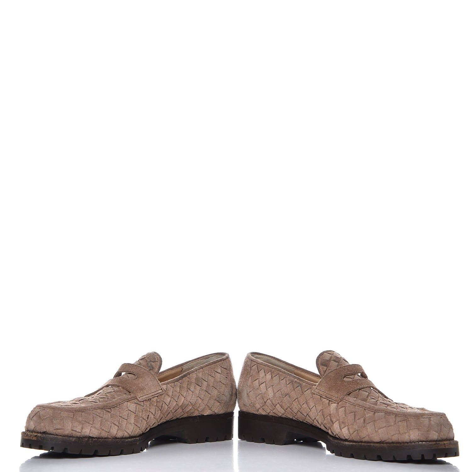 Bottega Veneta BOTTEGA Suede Intrecciato Penny Loafers 8.5 5 of 15