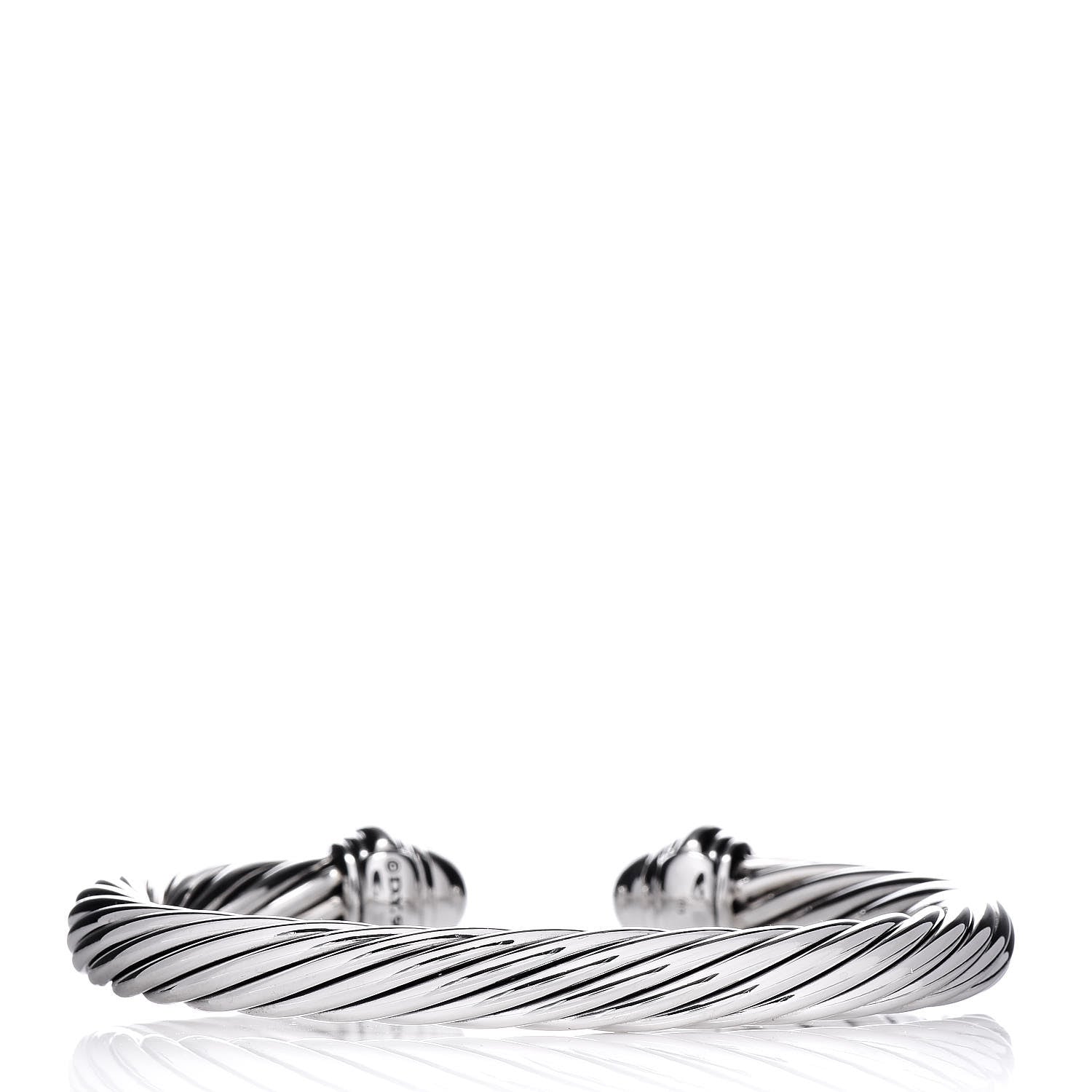 David Yurman Sterling Silver Diamond 7mm Cable Classics Bracelet 3 of 4