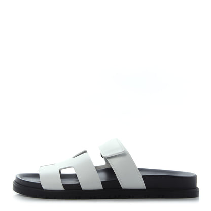 Hermes Calfskin Womens Chypre Sandals 40 White 1 of 4