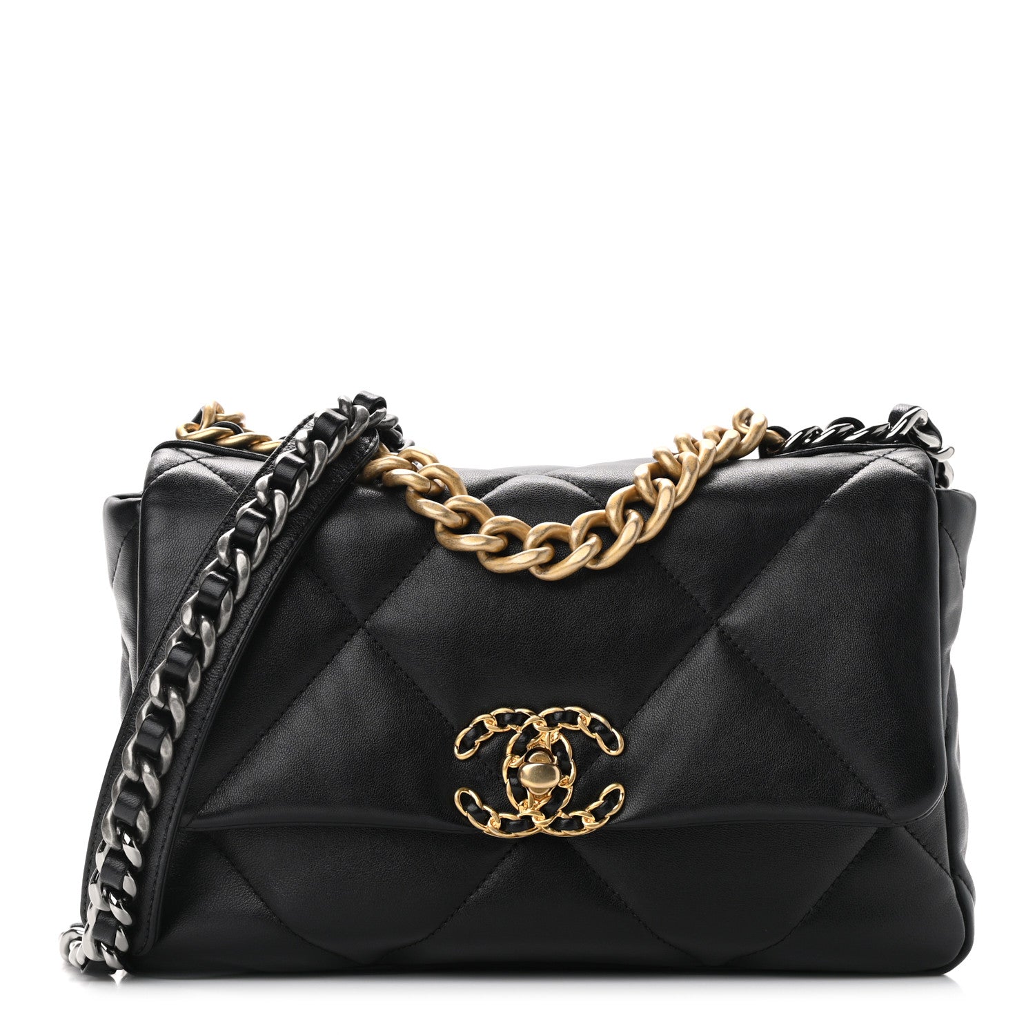 Chanel Lambskin Quilted Medium Chanel 19 Flap Black 1 of 10