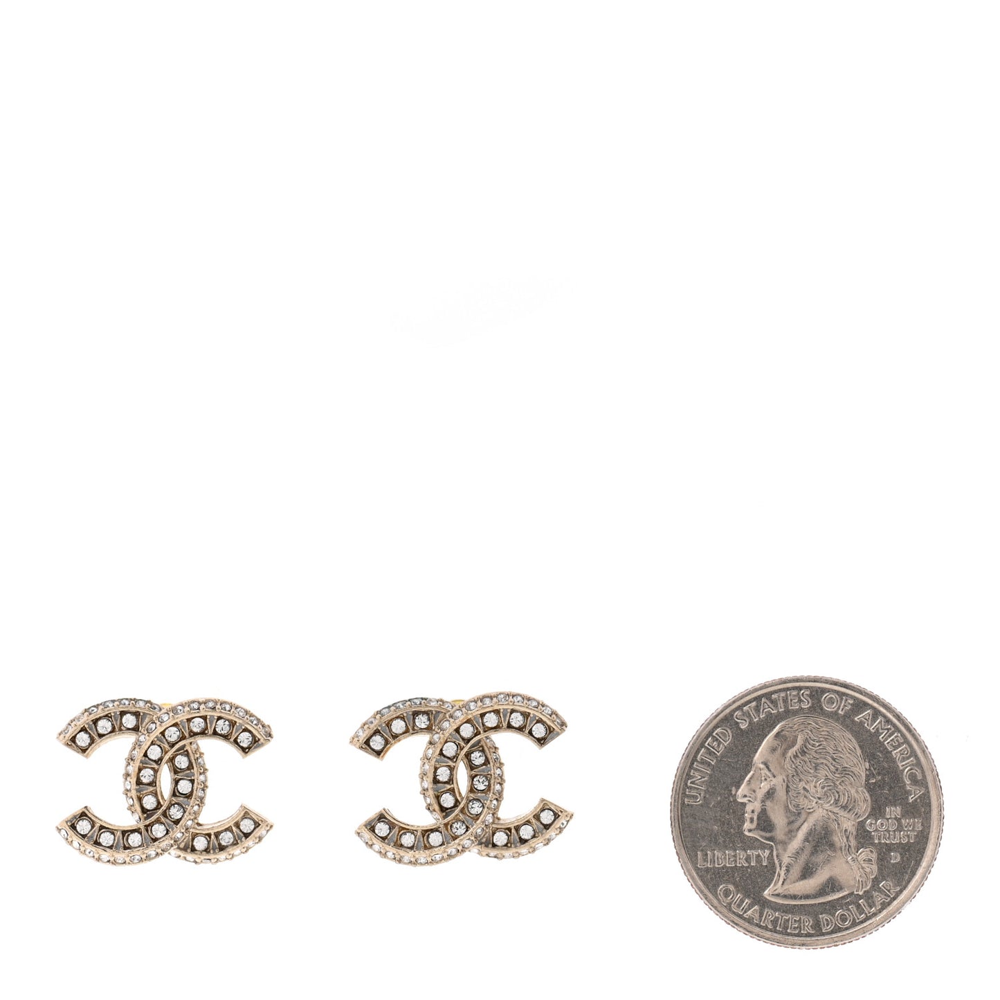 Crystal Timeless CC Earrings Light Gold