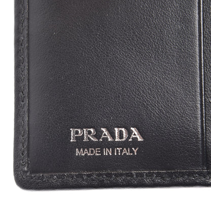 Prada Soft Calfskin Impunture Diagramme Wallet Black 6 of 7