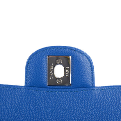 Chanel Caviar Chevron Quilted Mini Square Flap Blue 6 of 8