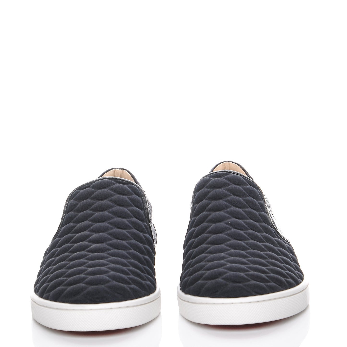 Quilted Master Key Flat Skate Sneaker 37.5 Black Silver