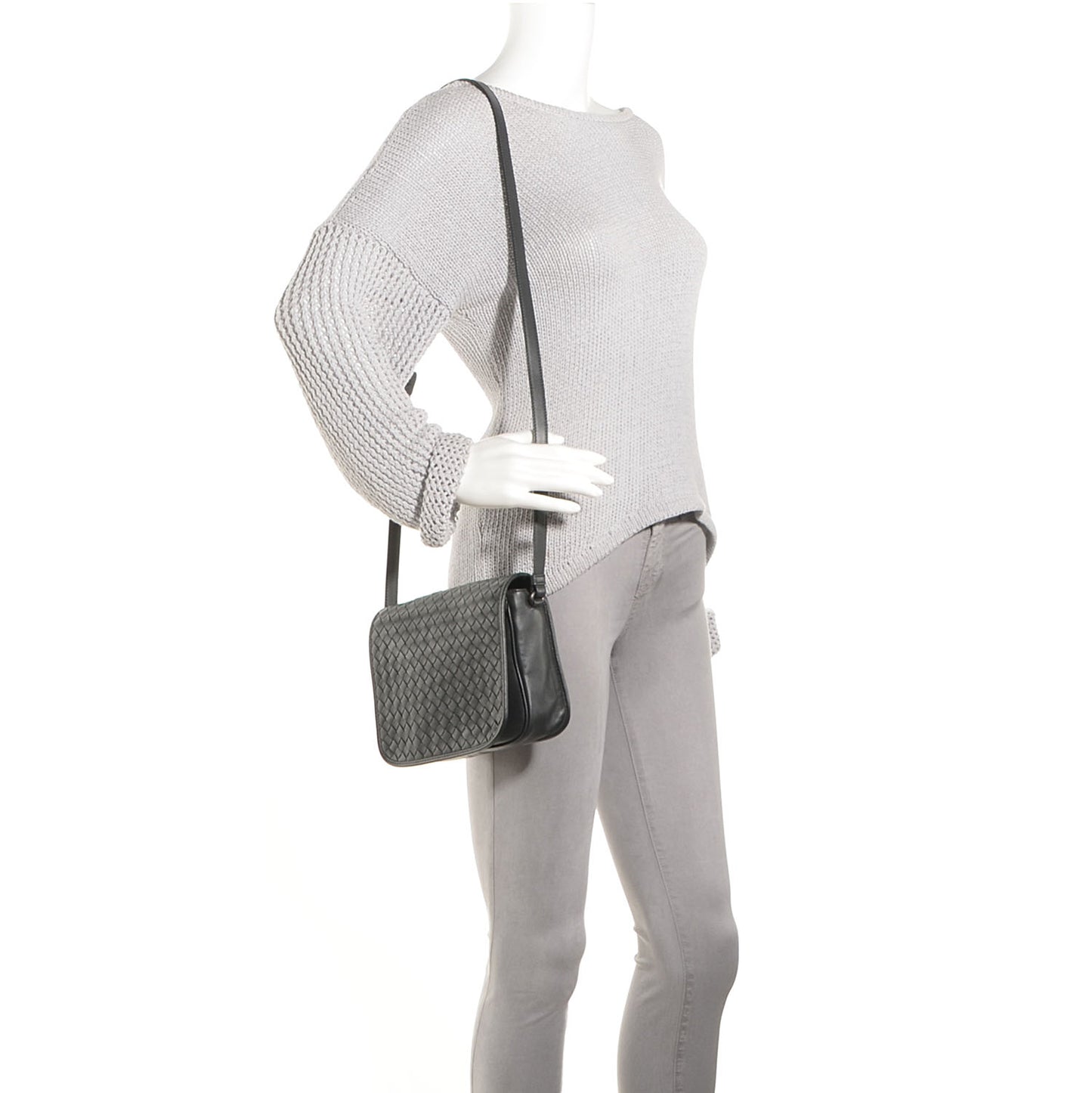 Nappa Intrecciato Messenger Bag Ardoise